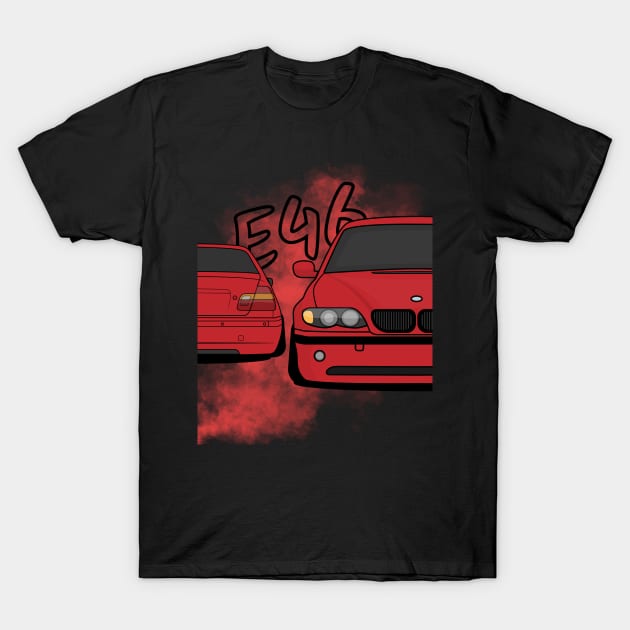 Stanced red e46 T-Shirt by Rdxart